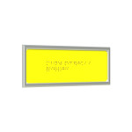Тактильная табличка на ПВХ 3мм монохром с серебряной рамкой 10мм, с индивидуальными размерами